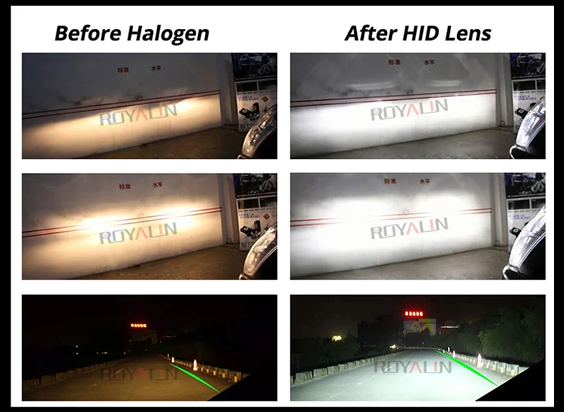 ROYALIN Bi объектив H1 HID ксеноновый проектор фары линзы светодиодный COB ангельские глазки демон дьявол глаза для H4 H7 автомобилей лампа