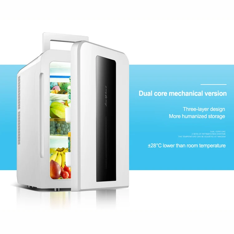 22L CNC dual-core car / home refrigerator mini refrigerator with single door student dormitory small fridge DC12v / AC220V 1PC - Цвет: Mechanical version