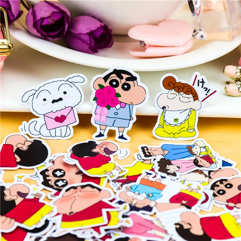 40 шт. креативные милые самодельные наклейки crayon Shin chan nowara shnnosuke для