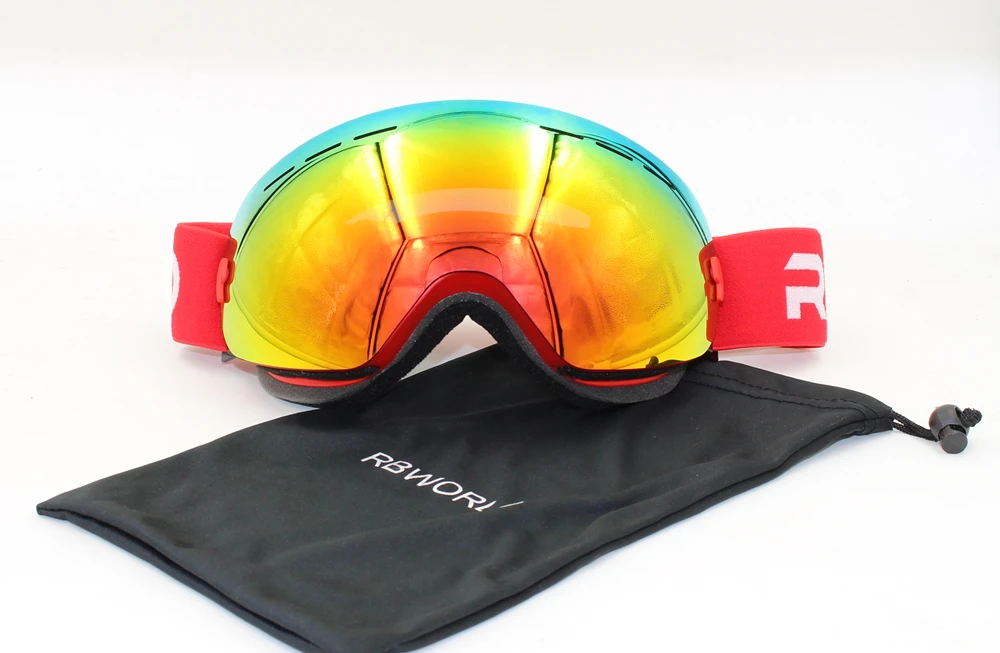 New RBWORLD brand ski goggles Double UV400 layers anti-fog big ski mask glasses skiing men women snow snowboard Polarized lens