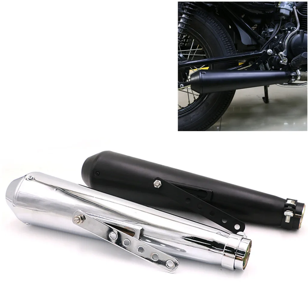 

Universal 38mm 40mm 43mm 45mm Motorcycle Muffler Exhaust Retro Vertical Back Pressure Case For Harley GY6 CBR CBR125 CBR250