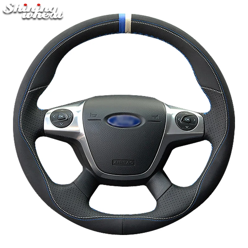 Фотофон BANNIS из черной кожи для Ford Focus 3 2012 2014 чехол рулевого колеса автомобиля 2011