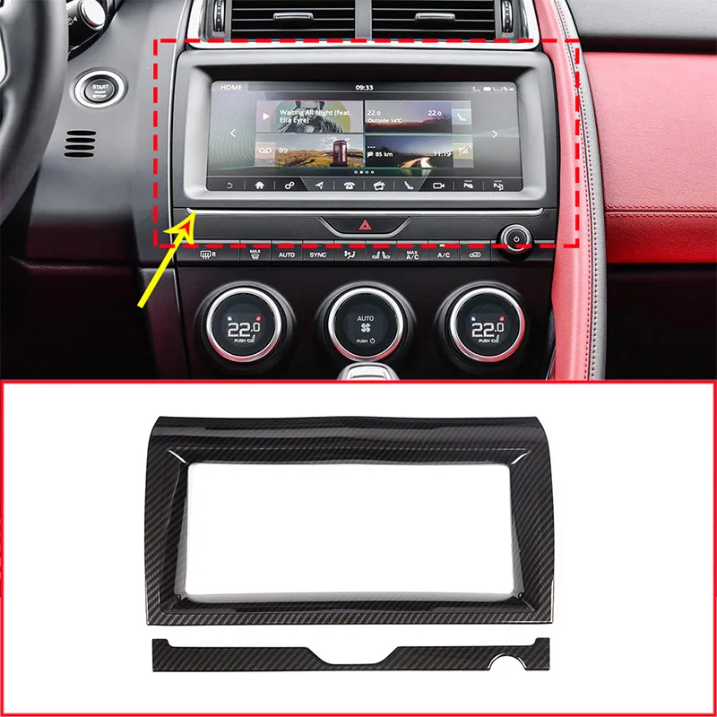 Carbon Fiber Style ABS Car Interior Navigation Frame Trim For Jaguar E-PACE E PACE 2018 2019 Accessories and Parts Carbon Fiber Style ABS Car Interior Navigation Frame Trim For Jaguar E-PACE E PACE 2018 2019 Accessories and Parts