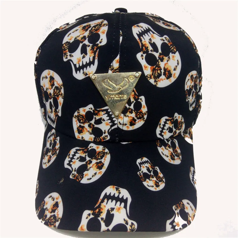 Cool Fashion Skull Print Baseball Caps Unisex Snapback Hats Casual Bone
