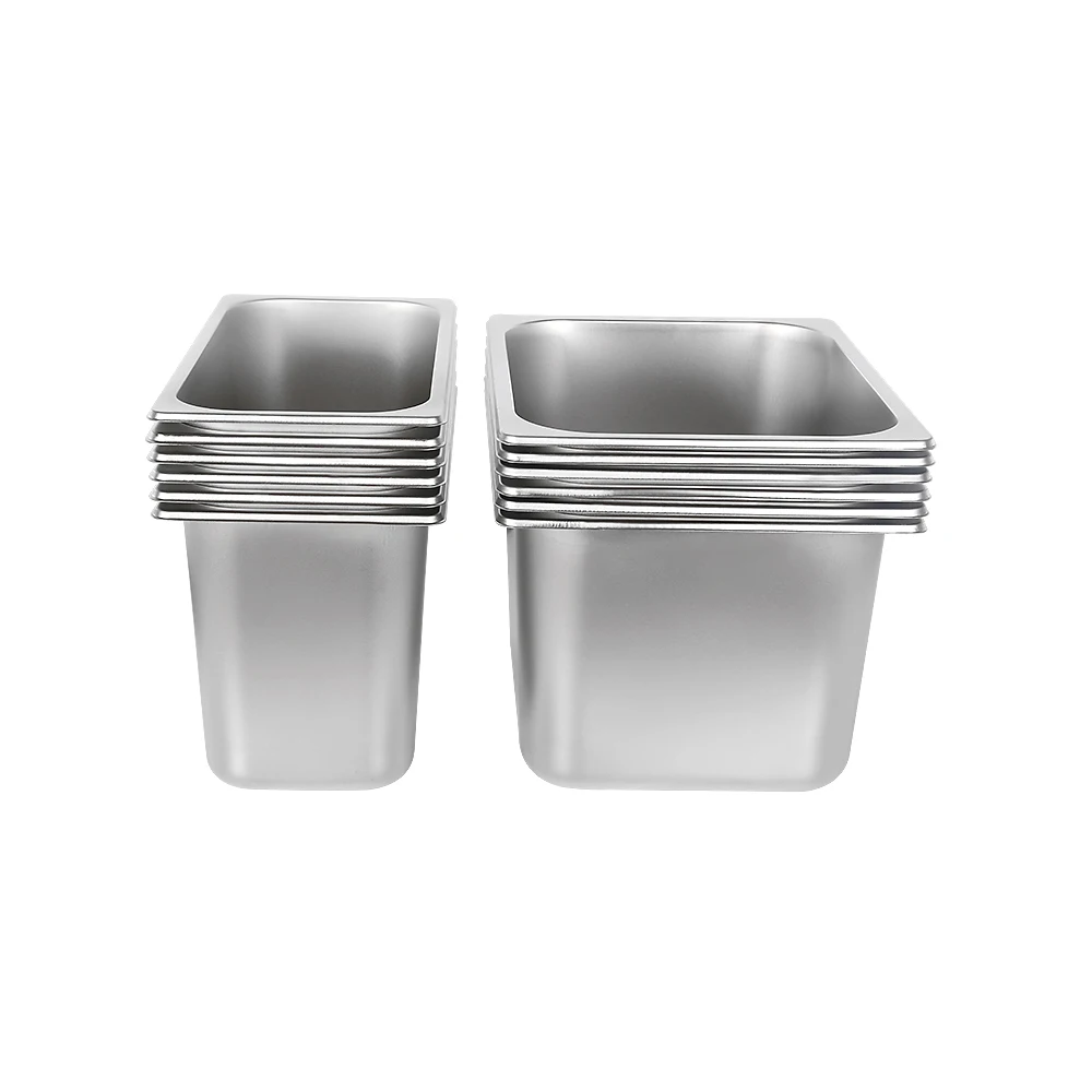 GZZT Buffet GN Pan 6Pcs/Set Stainless Steel 1/2 Gastronorm Pan With Pan Lid American Style 0.6mm Thickness For Canteen