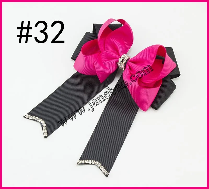 

free shipping 2016 Newest 500pcs 5''-6'' rhinestone cheerleading hair bows sparkles cute cheer bows