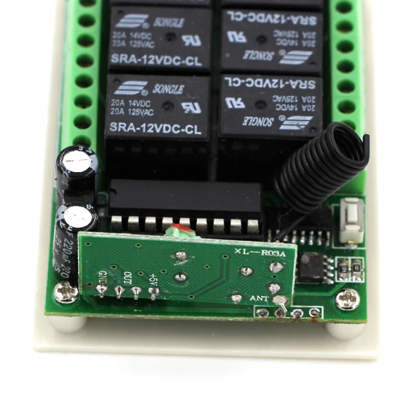 DC 12V 315/433 7A RF Wireless Remote Control Switch 6CH Relay Receiver learning code for Home Smart Control SKU: 5432