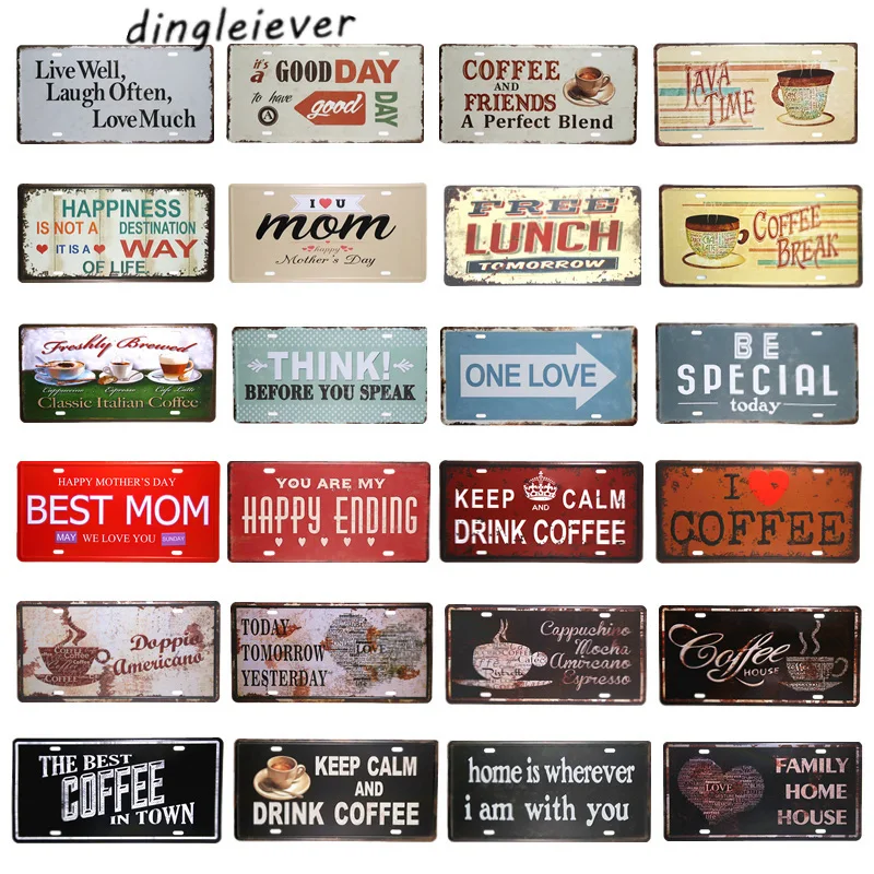 Buy Classic Italian Coffee License plate vintage metal