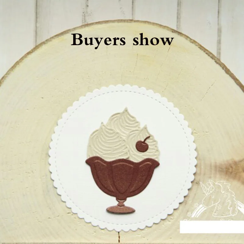 Metal Cutting Dies 4pc Ice Cream Summer Sundae Shape Dies Collage