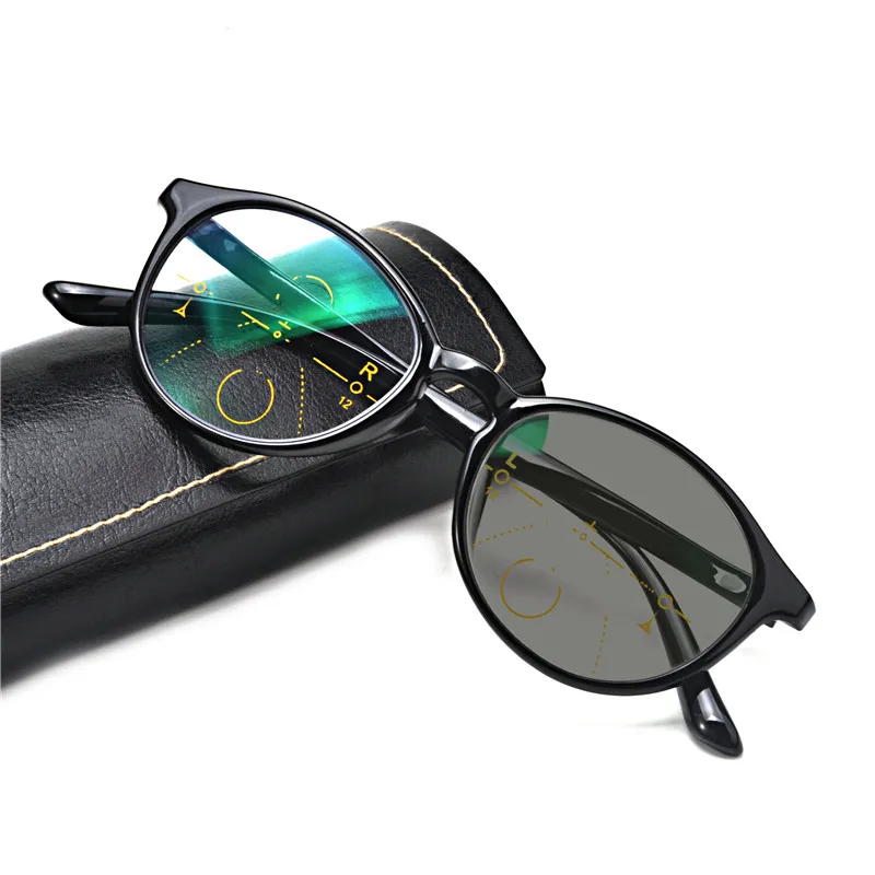 Винтажные солнечные фотохромные очки для чтения, мужские wo мужские многофокальные диоптрийные прогрессивные очки, круглые очки для чтения NX