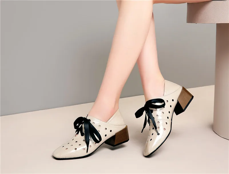 FEDONAS/Новинка года; фирменный дизайн; женские туфли-лодочки из натуральной кожи на высоком каблуке; квадратный мыс; туфли-лодочки; сезон весна-лето; женская обувь с полым верхом