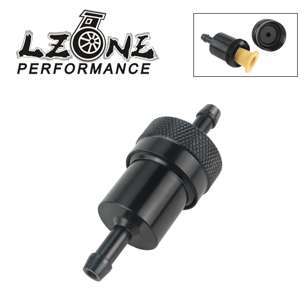 

LZONE - HIGH QUALITY BILLET Aluminum ANODIZE BLACK FUEL FILTER 1/4" STREET FUEL FILTER JR-SLF0520-04