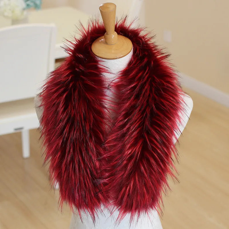 faux fox Fur Scarf Women winter Big Size Fur Collar Scarves Fluffy Coat