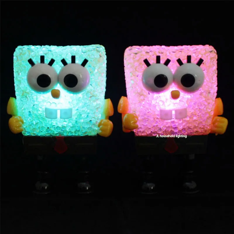 NEW SpongeBob Night Light lamp Flash LED colorful Changing desk lamps