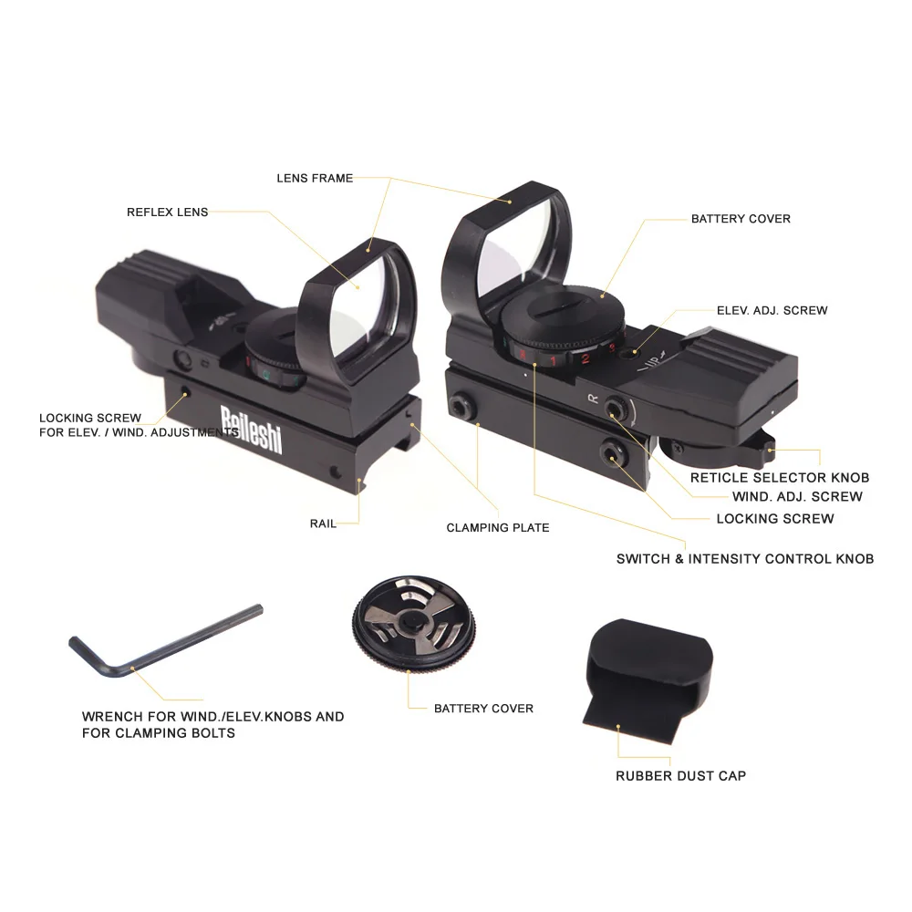 Beileshi Red Dot Scope 22 мм рельсовый прицел охотничий рефлекторный оптический