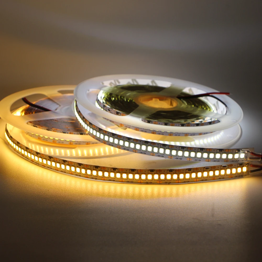 5m Светодиодные ленты 2835 DC 12V 24V 5M 300LED Гибкая неоновая лента Тира 120 светодиодов/m 240
