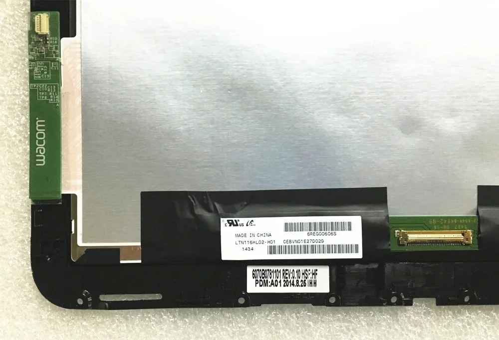 11,6 ''LTN116HL02-H01 LTN116HL02 для HP Фолио 1010 ЖК светодиодный сенсорный экран дигитайзер в сборе с черной рамкой