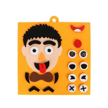 Креативные Дети Раннее Образование папа мама семья мимика паззл Ткань Материал DIY игрушки для рукоделия