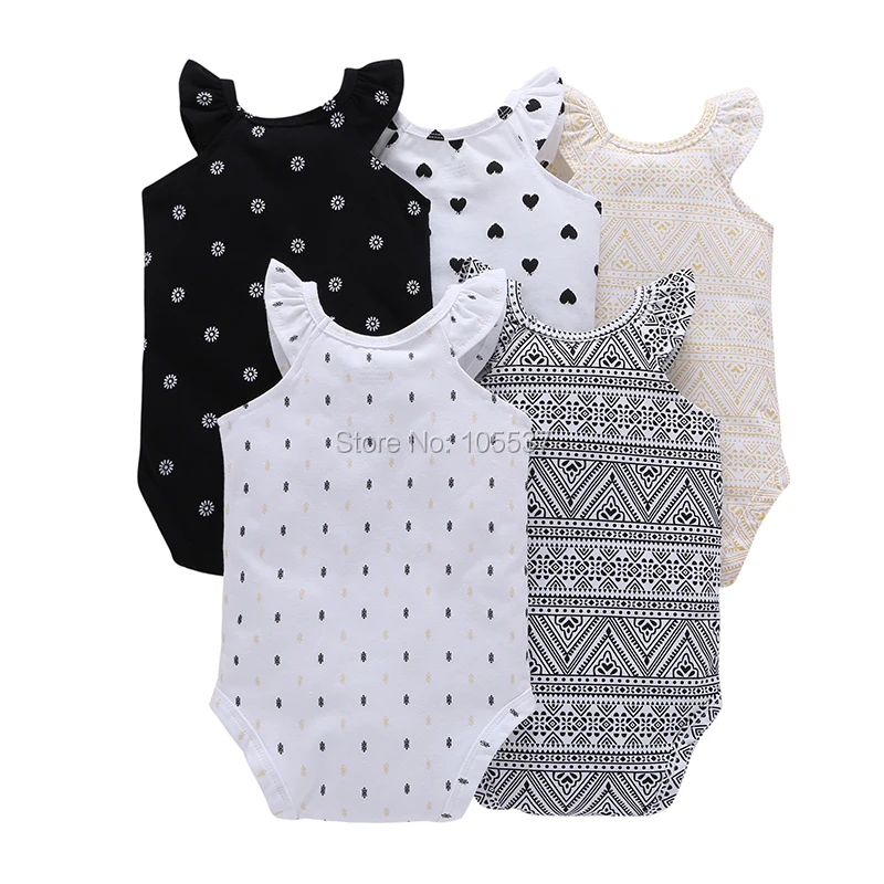 Комплект одежды унисекс из 5 предметов для новорожденных, хлопковый Детский комбинезон с коротким рукавом и буквенным принтом, одежда для маленьких мальчиков 0-24 месяцев, летняя одежда для маленьких девочек