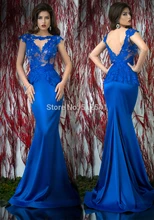 Sexy Backless Lace Evening Dresses Mermaid Trumpet V Neck Peplum Beads Applique Sheer Women Gown yk1A160 Sexy Backless Lace Evening Dresses Mermaid Trumpet V Neck Peplum Beads Applique Sheer Women Gown yk1A160