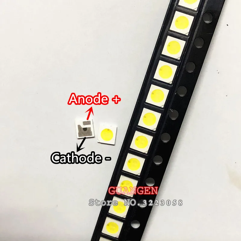 Originais para Aot Retroiluminação de Alta Backlight para tv Pces Potência 3030 6v 97-100lm Branco Fresco Lcd Aplicação Emc 500 Led 1.6w 2 97-100lm branco fresco lcd backlight para tv aplicação emc