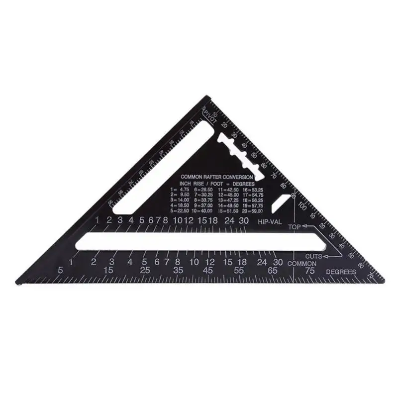 Угловая линейка 7/12 дюймов метрический алюминиевый сплав треугольная измерительная линейка по дереву скоростной квадратный треугольный Угол транспортир Trammel