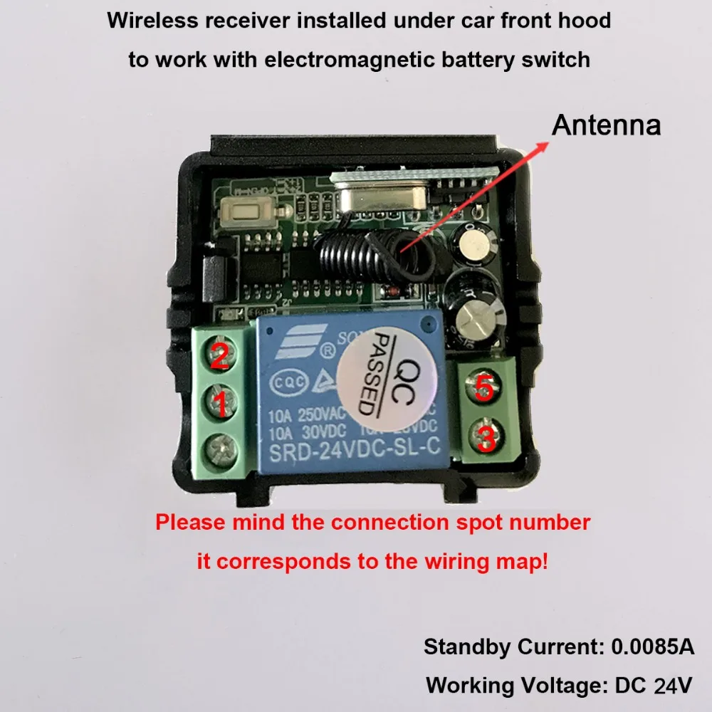 Автомобильный пульт дистанционного управления, переключатель батареи, электромагнитный разъём постоянного тока, 24 В, выключатель питания+ пульт дистанционного управления, терминал, система управления