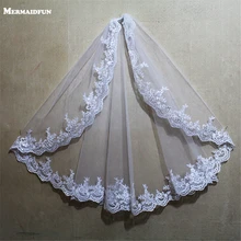 Новое прибытие Кружева крайний слой свадебная вуаль с расческой свадебная фата Свадебные аксессуары