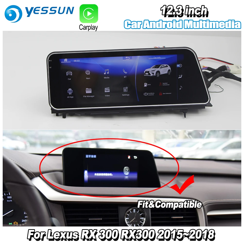 YESSUN 12 3 For Lexus RX 300 RX300 2015 2018 Car Android Carplay GPS Navi maps