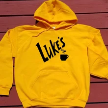 Luke's coffee толстовка с капюшоном для девочек, свитер с капюшоном, пуловер с капюшоном, женские модные Джемперы Tumblr, повседневные топы, Прямая