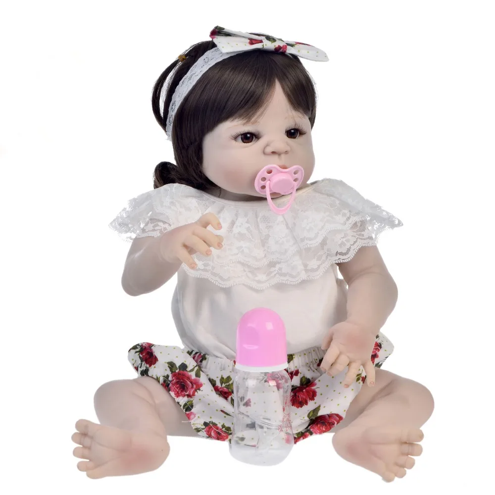 55 см полное Силиконовое боди Reborn Baby Doll игрушка винил новорожденных принцесса