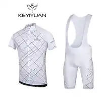 Keyiyuan White pro team Cycling Set Mountain Bike Clothing Summer Breathable Uniforme Cycling Jersey Set Quick Dry Bicycle Wear
