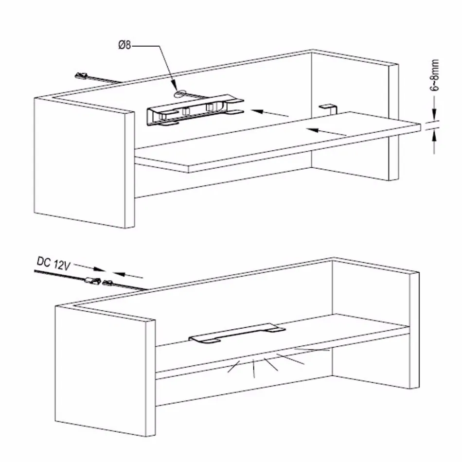 Levou sob as Gabinete para a para a Borda de Vidro Prateleira de Volta Iluminação de Tira Lâmpadas com Controle sob as Luzes do Gabinete Aiboo Luzes do Borda de Vidro Lado Clipe Grampo 3 Remoto rf Control & Adaptador 12 High Quality led shelf light