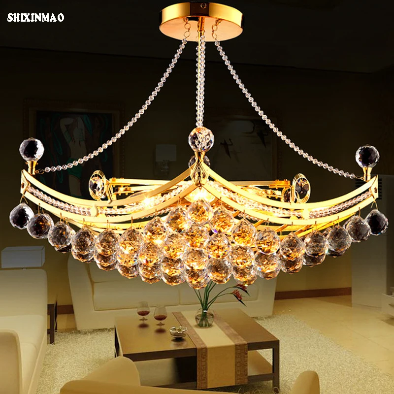 

Golden / silver crystal luxury chandeliers Home living room dining room bedroom study lamps Commercial lighting