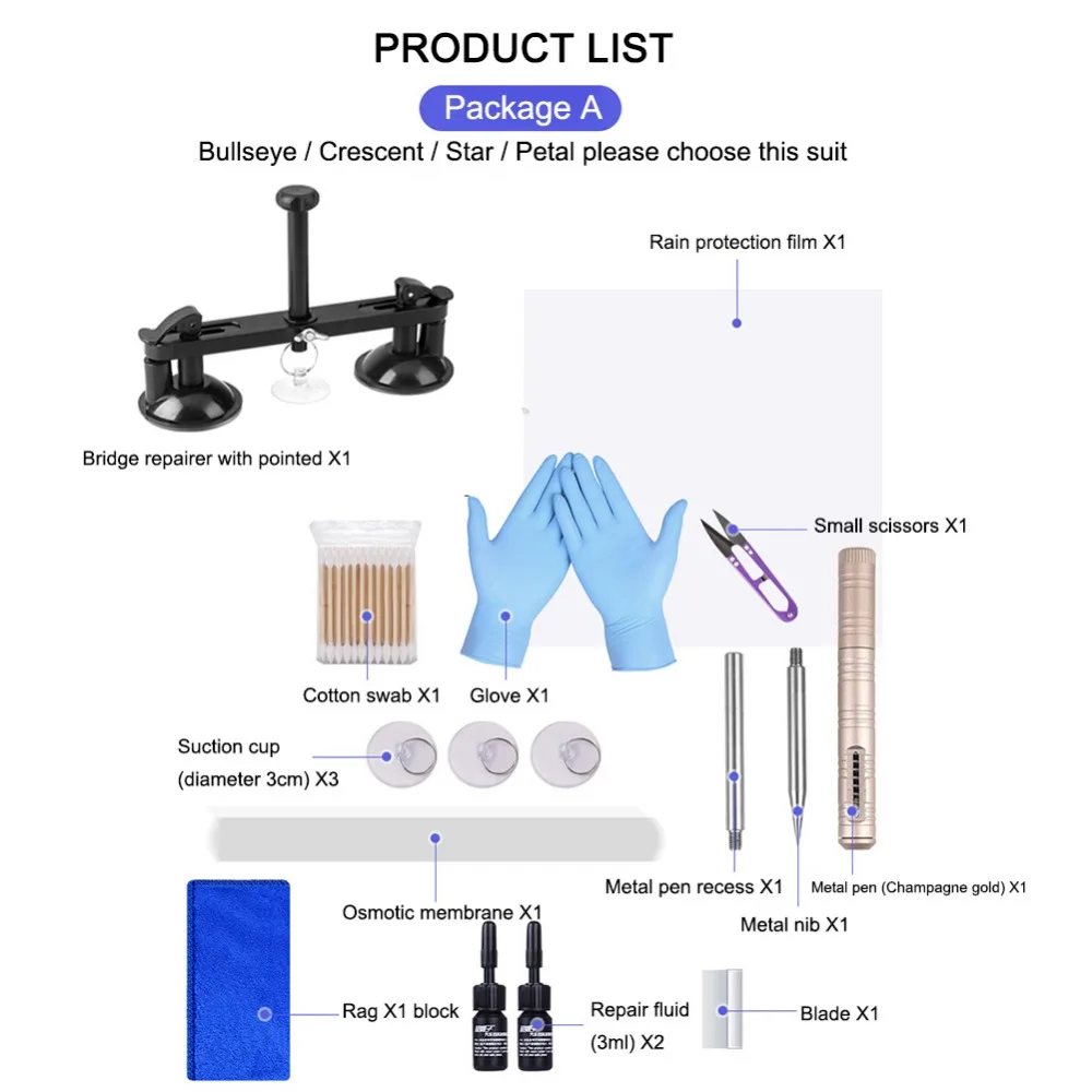  New Style Auto Glass Vacuum Repair Kit Glass Crack Kit Fast DIY Repair Car Front Windshield Repair 
