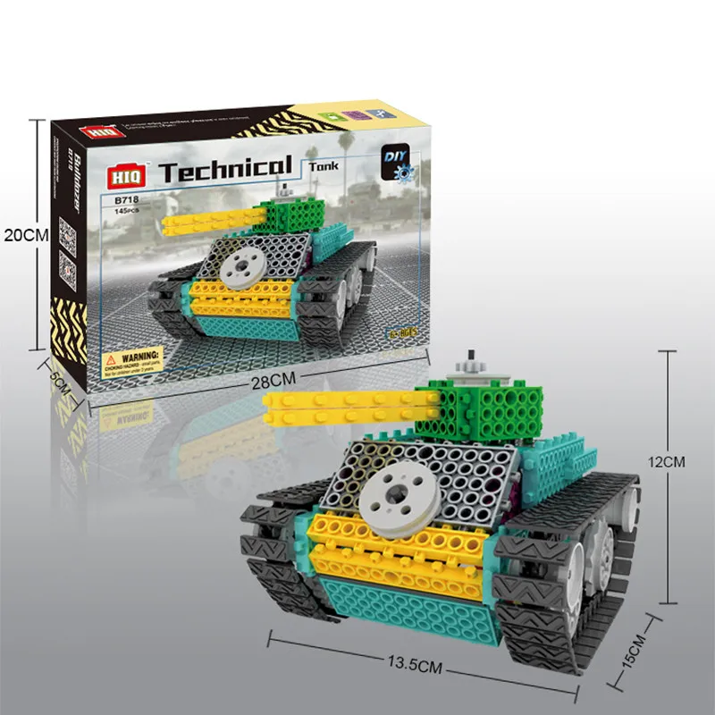 

[New] Electronic toys Tanks 145pcs Technical tank Building blocks assembly electronic toy model kids gift