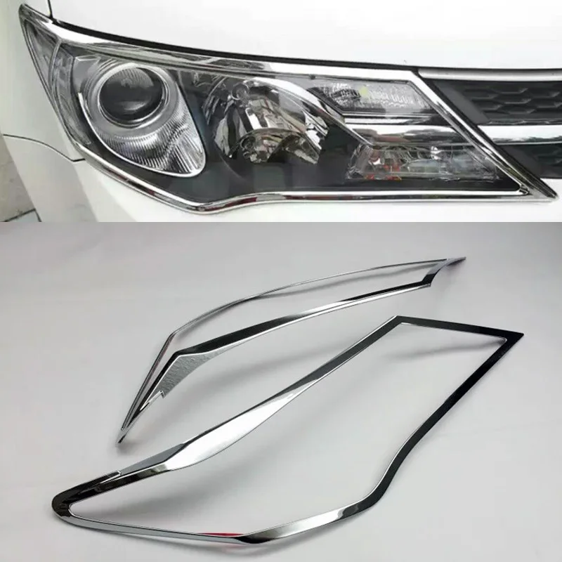 

Accessories For Toyota RAV4 RAV 4 2013 2014 2015 ABS Chrome Front Head Light Lamps Covers Trim Headlight Decoration Hood 2pcs
