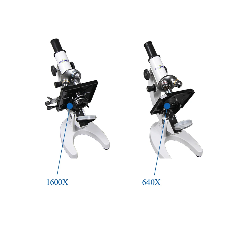 Биомикроскоп студентов с профессиональным 1600/640 раз Биологический микроскоп портативный высокий список окуляры могут быть наклонены