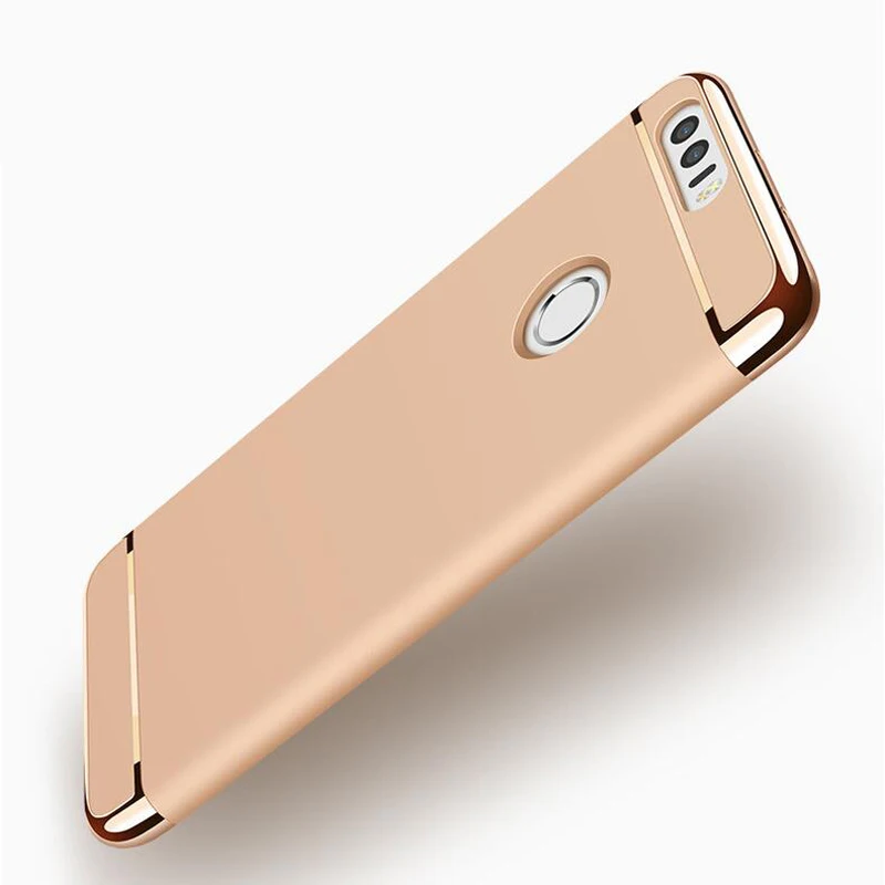 New Cover For Huawei Enjoy 7 Plus Metallic Phone Case 3 In 1 Plastic Bags Anti-knock Cases Hard PC Back C |