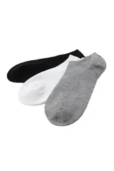 3 пары Черный, серый цвет белый хлопок, лайкра короткие носки для Для мужчин