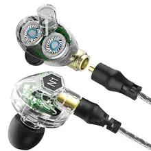 Original VJJB N1 Earbuds Double Dynamic Drive In Ear HiFi Metal Earphones HIFI Bass Subwoofer Earphone With DC Interface Cable
