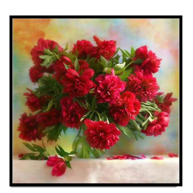 

5D Diy Diamond Flower Home Decor Cross Stitch Diamond Embroidered Diamond Wall Sticker Vase Custom Photo Dropshipping