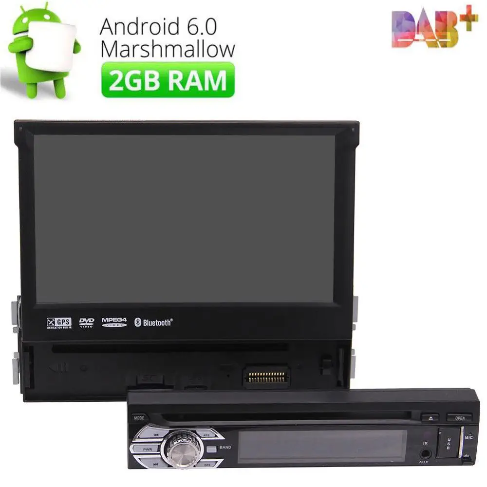 Clearance Android 6.0 GPS Navi Car DVD Stereo Radio Quad Core Single 1Din gps radio stereo in dash headunit support Bluetooth DAB+ wifi 4G 3