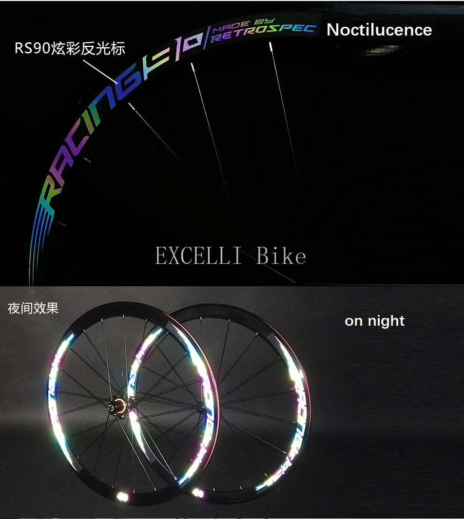 40mm width wheels road bike carbon bearing wheels Noctilucence Open Width 100mm front 130mm rear 09