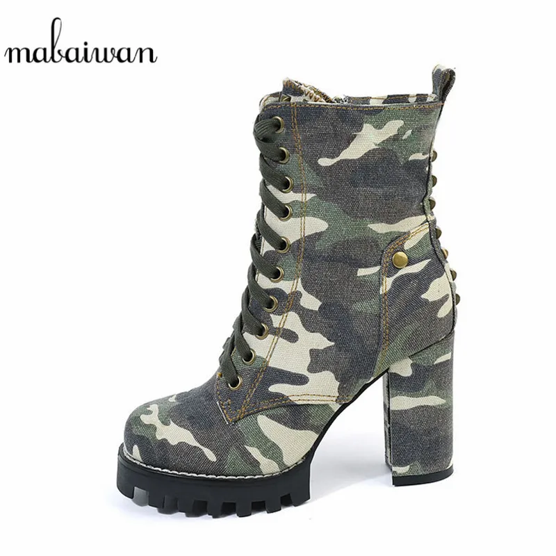 women's camouflage ankle boots