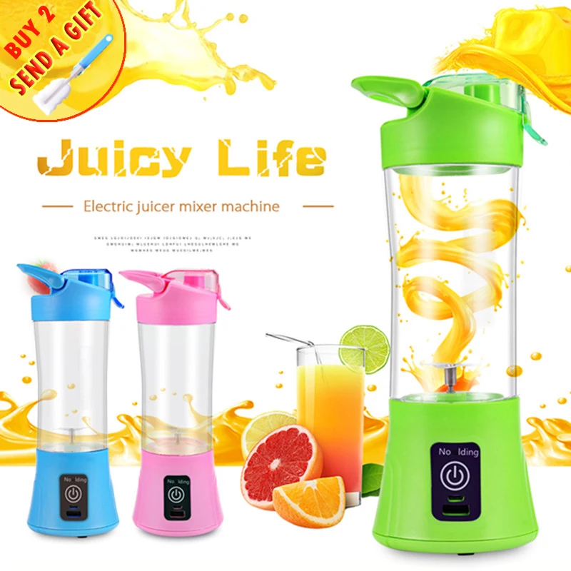 

400ML Home Portable Blender Juicer Cup USB Rechargeable Electric Automatic Vegetable Fruit Citrus Juice Maker Cup Mixer Bottle