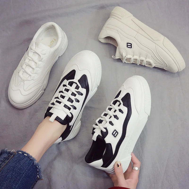 

Small white shoes female spring 2019 new wild Korean version of the net red thick ins street clapper shoes casual sports shoes