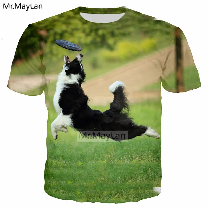 

Smart Pet Border Collie 3D Print Frisbee Dog Tshirt Men/women Streetwear T-shirt Tee T shirt Boys Modis Cute Green Clothes 6XL