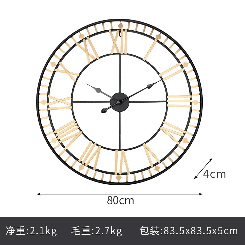80 римские креативные ретро металлические 3D часы настенные часы современный дизайн украшения для гостиной кварцевые часы большие круглые часы на стену