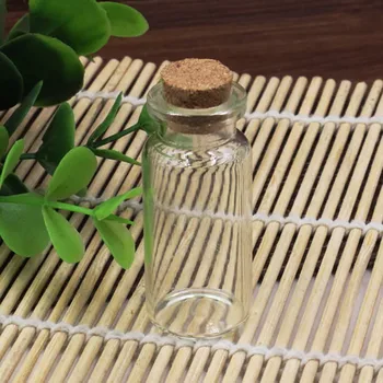 

10PCs Small Tiny Clear Empty Wishing Drift Glass mini cute Bottle Message Vial With Cork Stopper 24x60mm Height 60mm (K05085)